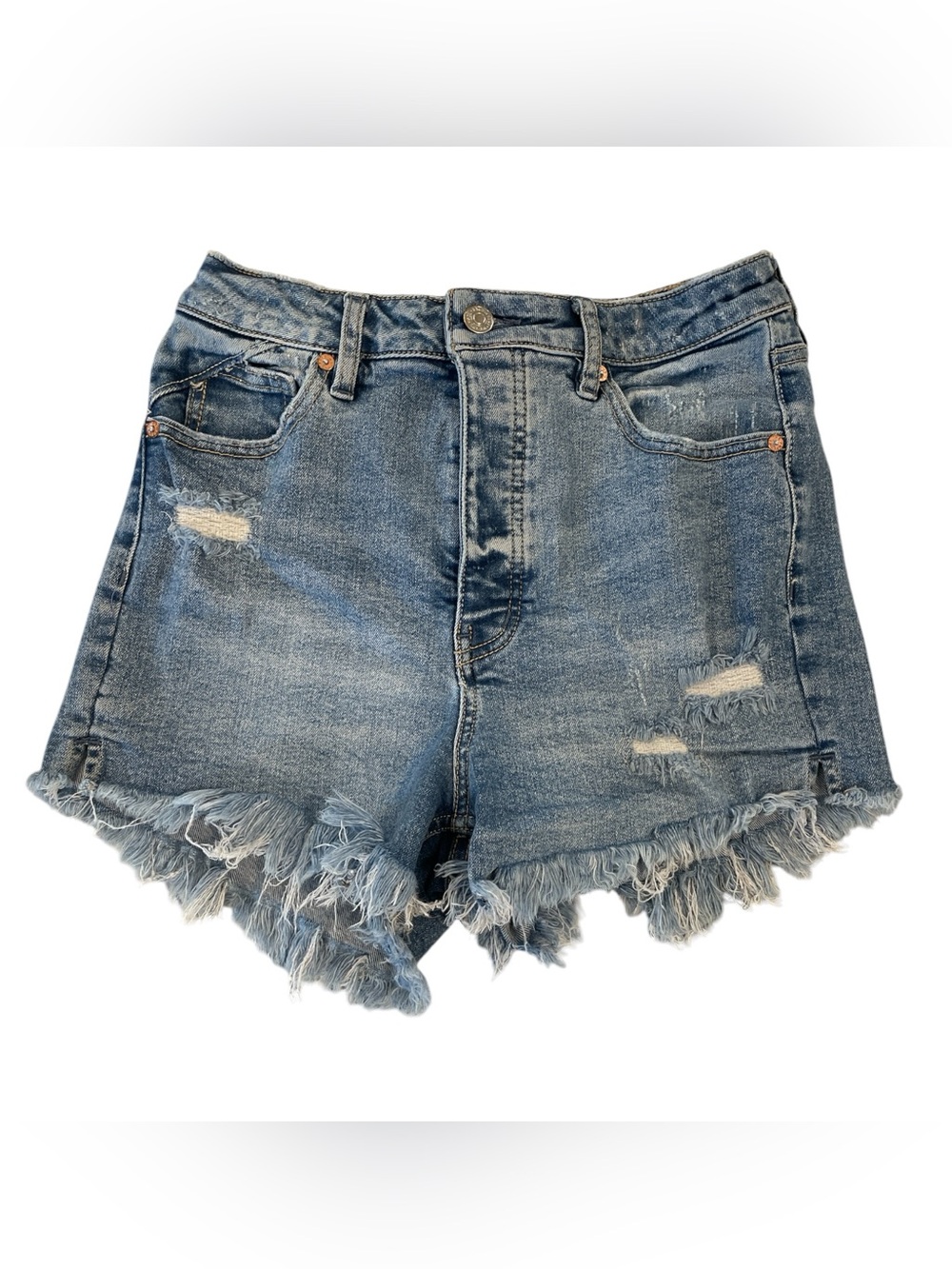 We The Free by Free People Women’s Distressed Cutoff Denim Shirts Size US 27